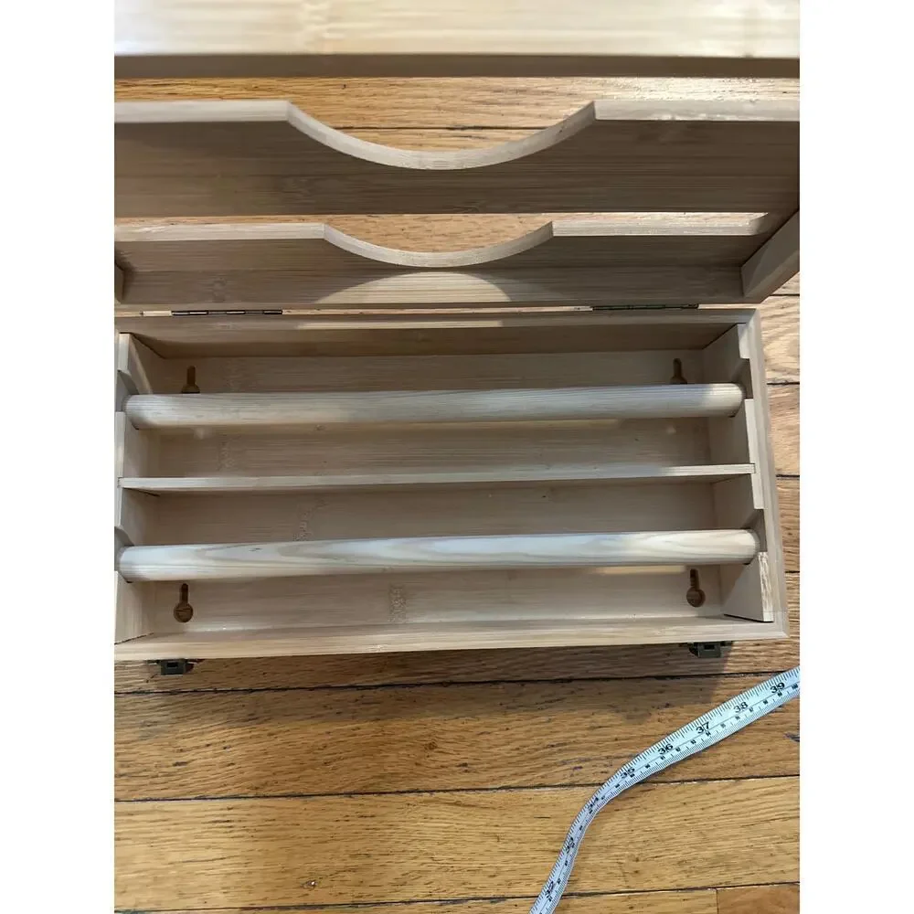 Bamboo Wrap Dispenser with Built in Cutter Plastic Foil